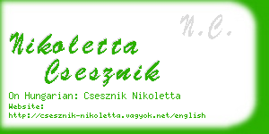 nikoletta csesznik business card